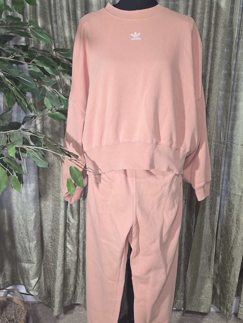 Adidas Peach Trefoil 2pc Sweat Set